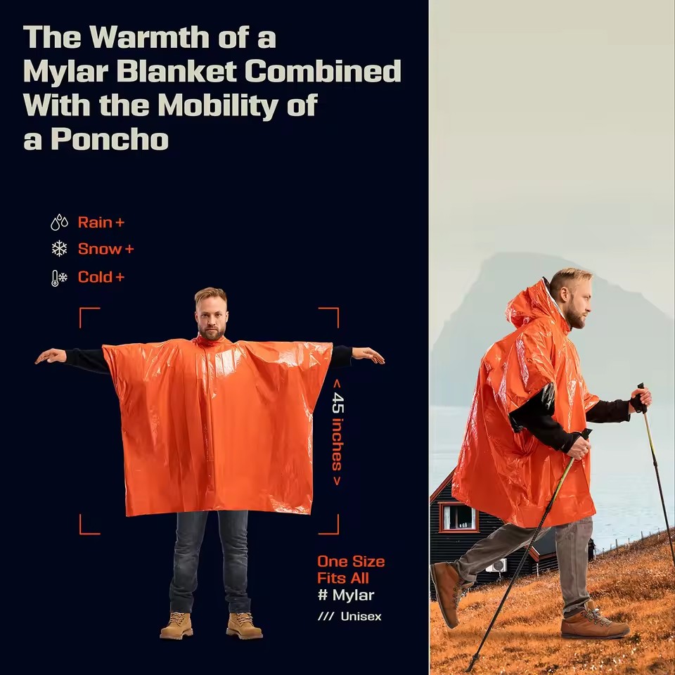 Survival Blanket Reflective - Ponco Hujan Darurat, Selimut Termal untuk