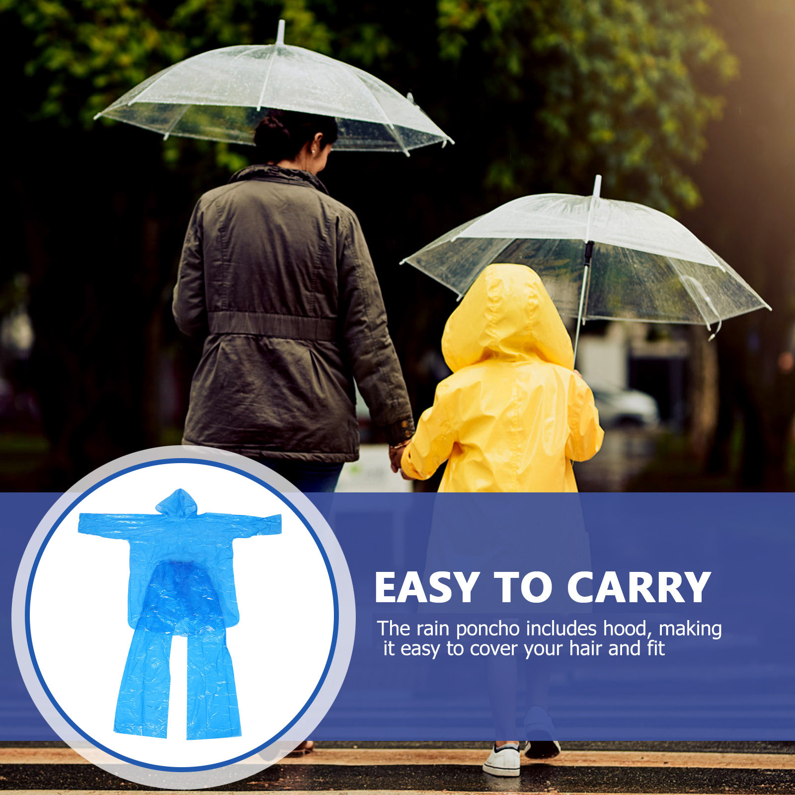 Emergency Poncho Rain - Set Jas Hujan Darurat dengan Tudung