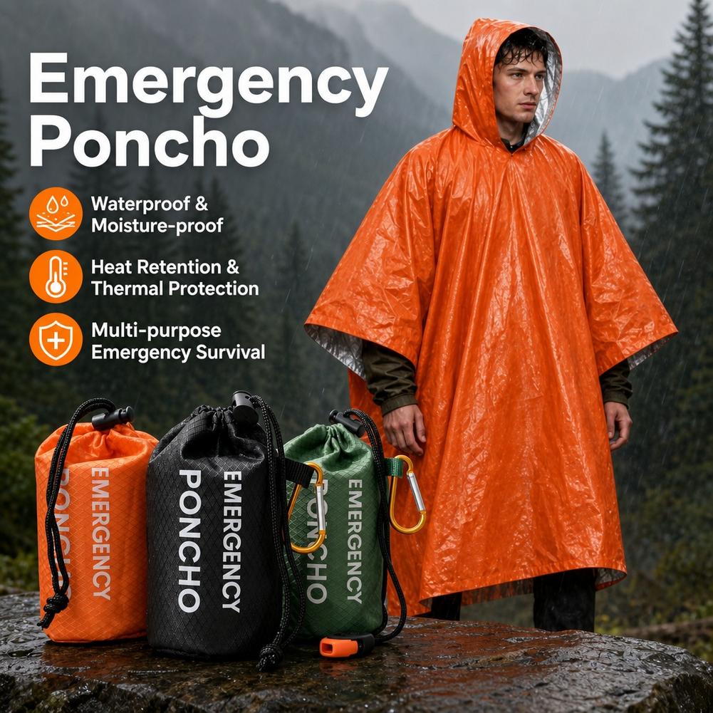 Set Jas Hujan Darurat Portabel - Emergency Poncho Rain ulasan dan harga