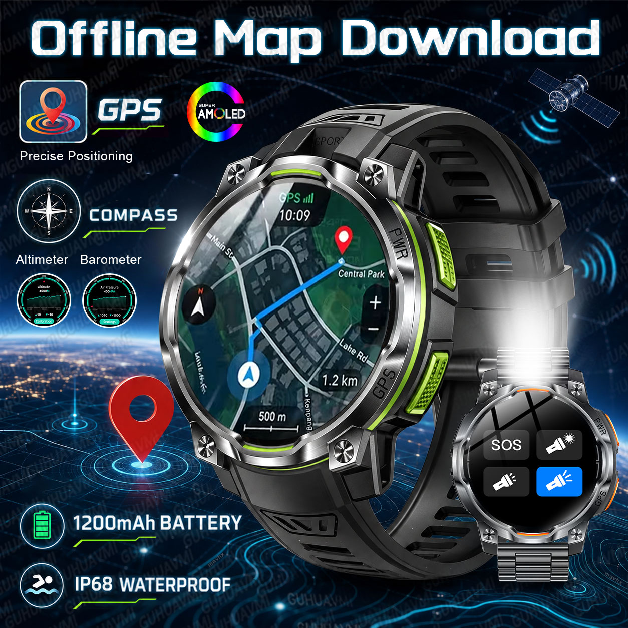 Jam Tangan Pintar GPS Militer  - Compass Lensatic ulasan dan harga